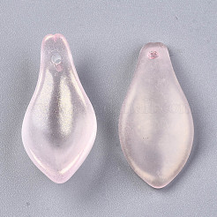 透明焼き付け塗装ガラスペンダント  艶消し  花びら  ピンク  22~23x11x6mm  穴：1.2mm&nbsp;DGLA-N002-001A-C03