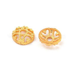 925スターリングシルバービーズコーン  中空の花  18KGP本金メッキ  4.5x4.5x1.5mm  穴：1mm&nbsp;STER-U002-01G