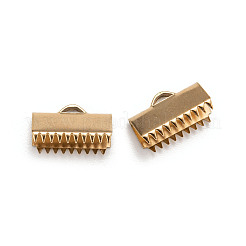 Ion Plating(IP) 304 Stainless Steel Ribbon Crimp Ends&nbsp;X-STAS-F098-04