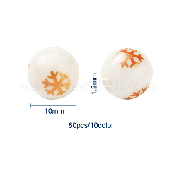80Pcs 8 Colors Christmas Opaque Glass Beads&nbsp;EGLA-YW0001-02