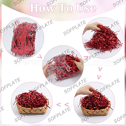 プラスチックシュレッドフィラー2セット  ギフトラッピングとイースターバスケットの充填用  レッド  3x0.1mm  50 G /セッティング&nbsp;DIY-SP0002-23B