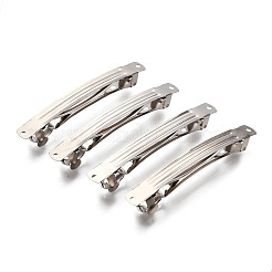 アイアン製ヘアバレッタパーツ  フランスヘアクリップパーツ  プラチナカラー  約97mm長  10 mm幅&nbsp;X-PJH1019Y