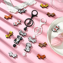12Pcs 6 Colors Bowknot Food Grade Eco-Friendly Silicone Beads&nbsp;SIL-CJ0002-37
