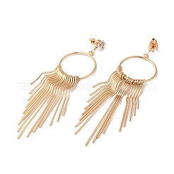 Rhinestone with Tassel Dangle Stud Earrings&nbsp;EJEW-D054-02KCG