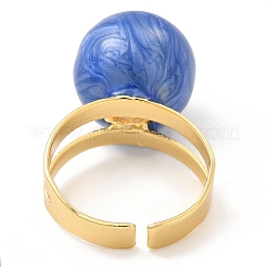 Enamel Round with Evil Eye Beaded Open Cuff Ring&nbsp;RJEW-E069-03G-01