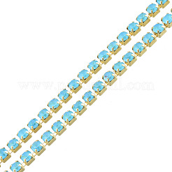 Brass Rhinestone Strass Chains&nbsp;CHC-N017-003B-C02