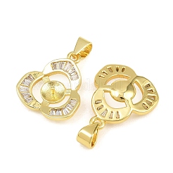 Brass Micro Pave Clear Cubic Zirconia Peg Bails Pin Pendants&nbsp;KK-CBA6A75-06G