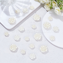 160個 4スタイル ABSプラスチックビーズ  花  ベージュ  14~23x14~23.5x6~9mm  穴：1.7~2mm  40個/スタイル&nbsp;KY-WR0001-05