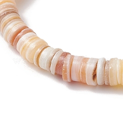 天然淡水貝ディスクビーズストレッチブレスレット男性用女性用  小麦  1/4インチ（0.7cm）  内径：2-1/8インチ（5.5cm）&nbsp;BJEW-JB11747