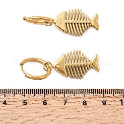 304 Stainless Steel Fish Hoop Earrings&nbsp;EJEW-K268-42G