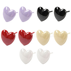 Hypoallergenic Bioceramics Zirconia Ceramic Heart Stud Earrings&nbsp;EJEW-C065-02