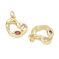 Brass Micro Pave Cubic Zirconia Pendants&nbsp;KK-P348-02A-G01