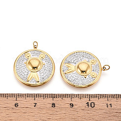 304 Stainless Steel and Polymer Clay Crystal Rhinestone Pendants&nbsp;STAS-T069-60A
