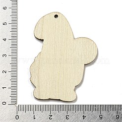 ウッドペンダント  感謝祭のテーマ  オレンジ  花  55x41x2.5mm  穴：2mm&nbsp;WOOD-M012-01O