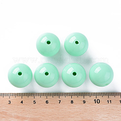 不透明なアクリルビーズ  ラウンド  アクアマリン  20x19mm  穴：3mm&nbsp;X-MACR-S370-C20mm-A05