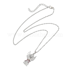 女性用合金守護天使ペンダントネックレス  ゴールデン＆シルバー  17.72インチ（45cm）&nbsp;FS-WG32A2C-01