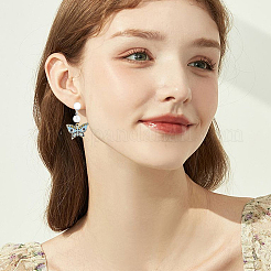 真鍮製スタッドピアスパーツ  丸カンとプラスチック製のイヤーナット付き  カン付き  ゴールデン＆シルバー  9x6~6.5mm  穴：1.8~2mm  ピン：0.8mm&nbsp;KK-CN0003-43