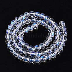 Transparent Electroplate Glass Beads Strands&nbsp;LS-EGLA-Q132-6MM-01A-11