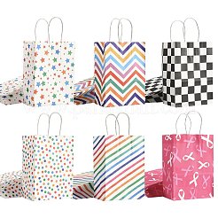 12Pcs 6 Colors Print Paper Packing Tote Bags&nbsp;CARB-FS0001-05