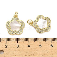 Brass Micro Pave Clear Cubic Zirconia Pendants&nbsp;KK-K365-05D-G