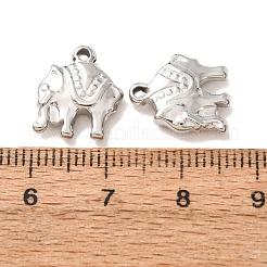 ステンレススチールチャーム201個  艶出し  動物のチャーム  象  13.5x11x3mm  穴：2mm&nbsp;SA-CBA8423-12P-D