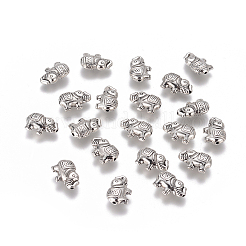 チベット風合金ビーズ  象  アンティークシルバー  8.5x13x5mm  穴：1mm&nbsp;PALLOY-TAC0009-27AS