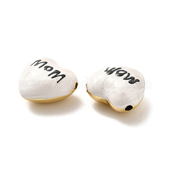 Mother's Day Brass Enamel Beads&nbsp;KK-P222-04G-01