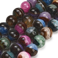 天然石瑪瑙ビーズ連売り  染め＆加熱  スムーズなラウンド  ミックスカラー  13.5~14.5mm  穴：1.2~1.4mm  約29個/連  15.94''（40.5センチメートル）&nbsp;GG-L001-L02-03C
