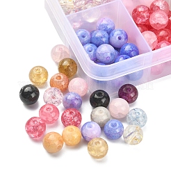 220Pcs 10 Colors Transparent Crackle Glass Beads Strands&nbsp;GLAA-YW0001-49