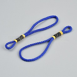 ポリエステル織りノット携帯ストラップ  ブルー  102x6x4mm&nbsp;AJEW-WH0270-511