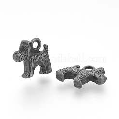 Tibetan Style Alloy Puppy Pendants&nbsp;TIBEP-Q076-005AS-RS