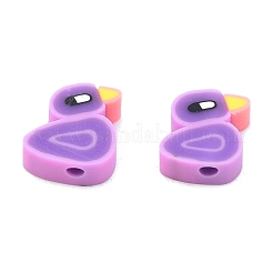 手作り樹脂粘土ビーズ  アヒル  ミックスカラー  9.5x11x4mm  穴：1.8mm&nbsp;CLAY-C001-02