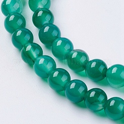 Natural Green Onyx Agate Beads Strands&nbsp;G-G583-6mm-11