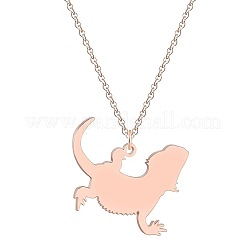 201 Stainless Steel Lizard Pendant Necklaces&nbsp;FS-WG6D12E-02