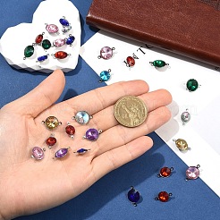 30Pcs 2 Styles Glass Cone Connector Charms&nbsp;STAS-YW0011-23