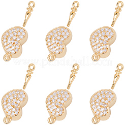 6Pcs Brass Micro Pave Clear Cubic Zirconia Box Clasps&nbsp;KK-BBC0019-67