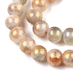 Baking Paint Crackle Glass Bead Strands&nbsp;DGLA-R053-05N