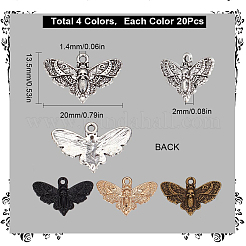 80Pcs 4 Colors Tibetan Style Alloy Pendants&nbsp;FIND-SC0004-93
