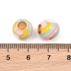 Brass Enamel European Beads&nbsp;KK-CBA6818-11G
