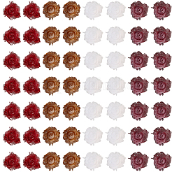200色の花の樹脂カボション4個  ネイルアートの装飾の付属品  ミックスカラー  8x7.5x3mm  50個/カラー&nbsp;MRMJ-CY0001-01