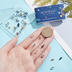 50個 5色 304ステンレススチール スナップオンベイル  ミックスカラー  7x4x3mm  インナー：6x3mm  10個/カラー&nbsp;STAS-SC0005-57
