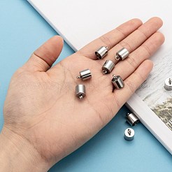 変色しにくい304ステンレススチールコードエンド  ステンレス鋼色  13x9mm  穴：3.5mm  8mm内径&nbsp;STAS-E020-8