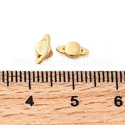 真鍮ビーズ  惑星  ニッケルフリー  長持ちメッキ  18KGP本金メッキ  7.5x3.5x3.5mm  穴：1.2mm&nbsp;KK-D407-10G