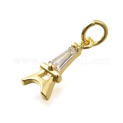Brass Micro Pave Cubic Zirconia Charms&nbsp;X-KK-P295-45G