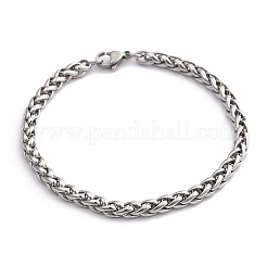 Tarnish Resistant 304 Stainless Steel Wheat Chains Bracelets&nbsp;BJEW-O091-04P