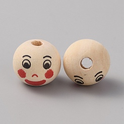 Spray Printed Wooden European Beads&nbsp;WOOD-WH0025-83D