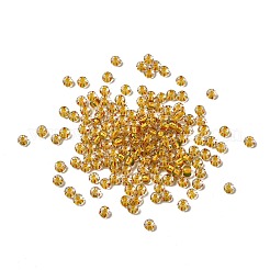 透明なストライプのガラスシードビーズ  ラウンド  ゴールド  3.5~4x2~2.5mm  穴：0.9~1mm  約140~160個/袋&nbsp;LS-GLAA-NH0001-06D