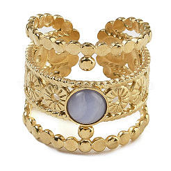 Synthetic Blue Lace Agate Finger Rings&nbsp;RJEW-U027-03G-09