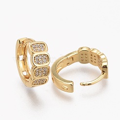 Brass Micro Pave Clear Cubic Zirconia Huggie Hoop Earrings&nbsp;EJEW-L231-45G