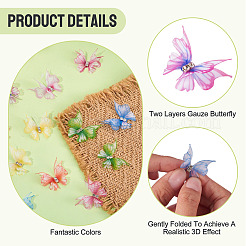 56Pcs 8 Colors Cloth Butterfly Ornament Accessories&nbsp;DIY-TA0014-28